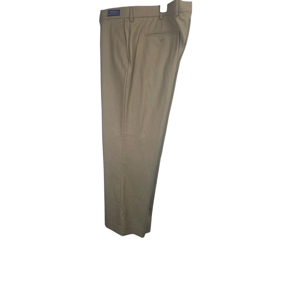 Kilburne & Finch Men's 42W/29 Dress Pants-Beige-Performance-Stretch Waistaband